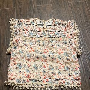 Tularosa mini pompom lace top